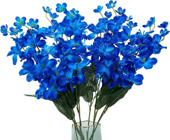 10шт Umjetne Orhideje Cvijeće Plave Duge Stabljike na Veliko za Vjenčanja Kuće