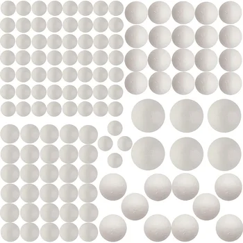 126 komada пенопластовых lopte za ručni rad, 5 veličina, uključujući 1-2,4 cm, glatke okrugle kuglice od stiropora, Polistiren loptice za umjetnost i obrt