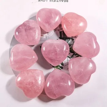 1pc Prirodni Srce Roza Ruža Crystal Kamen U Obliku Srca Obrt Home Dekor Reiki Kvarcnog Kamena Perle Za Izradu Nakita DIY Pokloni 1