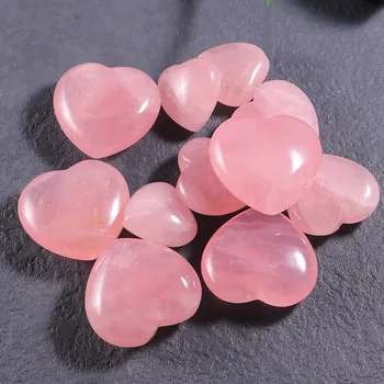 1pc Prirodni Srce Roza Ruža Crystal Kamen U Obliku Srca Obrt Home Dekor Reiki Kvarcnog Kamena Perle Za Izradu Nakita DIY Pokloni 2