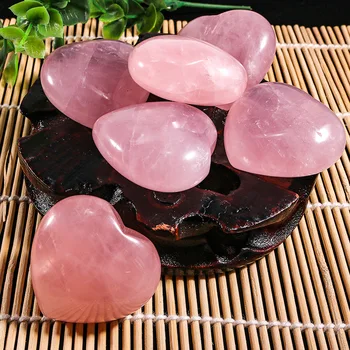 1pc Prirodni Srce Roza Ruža Crystal Kamen U Obliku Srca Obrt Home Dekor Reiki Kvarcnog Kamena Perle Za Izradu Nakita DIY Pokloni 3