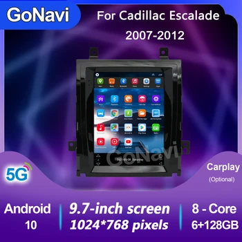 GoNavi Za Cadillac Escalade 2007-2012 Tesla Stil Ekran Auto-Radio Media Player Navigacija GPS Android 10 2din