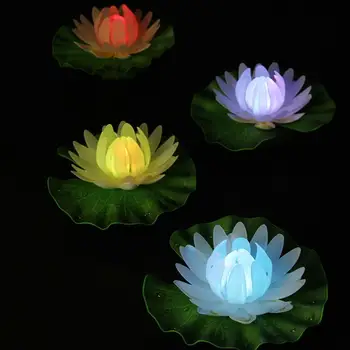 Imitacija Lotos Ljiljan Svjetlo LED Plutajući Lotos Bazen, Vrt, Akvarij Večernje Dekor Tko Lampa Umjetni Cvijet (Bez baterije)