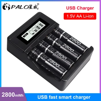 PALO 1,5 v AA Punjiva Litij-ionska baterija + LCD Smart 1,5 v AA AAA Перезаряжаемое Литиевое Punjač Za brzo punjenje