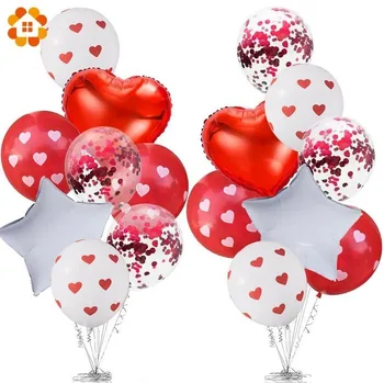 Prekrasni Crveni i Bijeli Baloni za Napuhavanje Balona Crveno Srce Baloni, Baloni za Balon Večernje Dekor Za Rođendan Vjenčanje College Isporuke