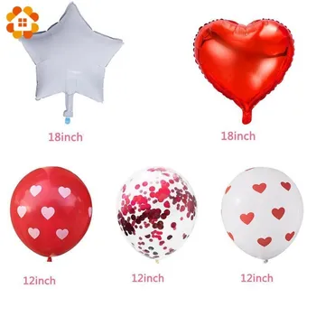 Prekrasni Crveni i Bijeli Baloni za Napuhavanje Balona Crveno Srce Baloni, Baloni za Balon Večernje Dekor Za Rođendan Vjenčanje College Isporuke 5